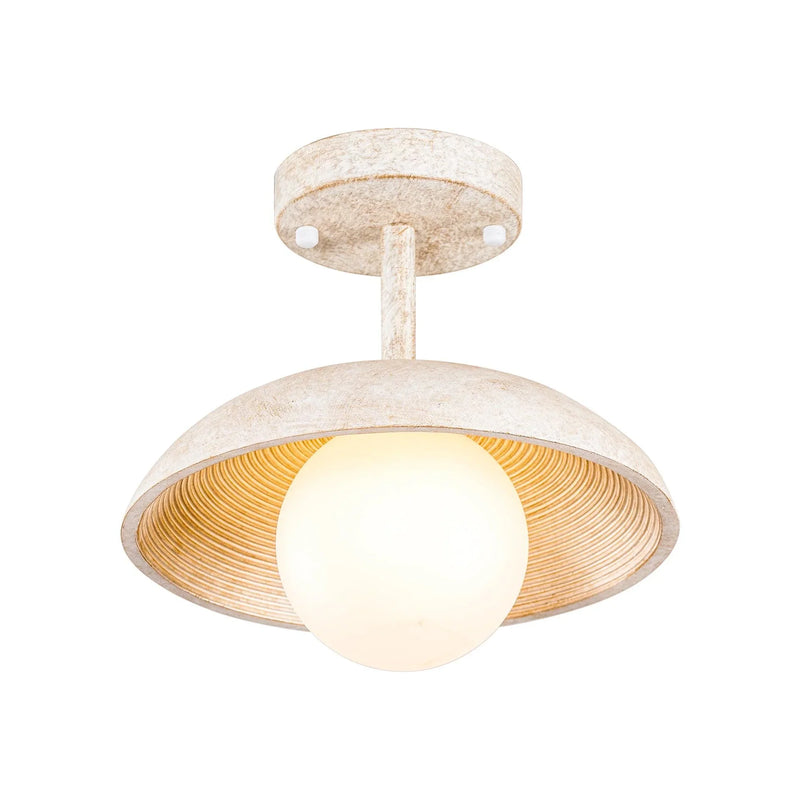 1-Light Iron Farmhouse Flush Mount Ceiling Light