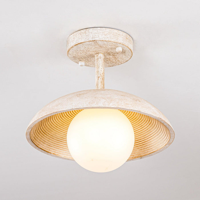 1-Light Iron Farmhouse Flush Mount Ceiling Light