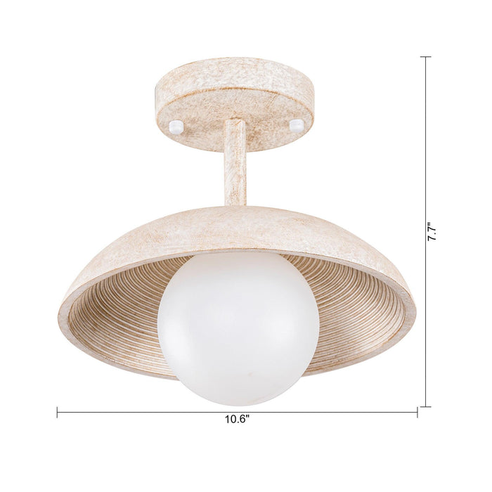 1-Light Iron Farmhouse Flush Mount Ceiling Light