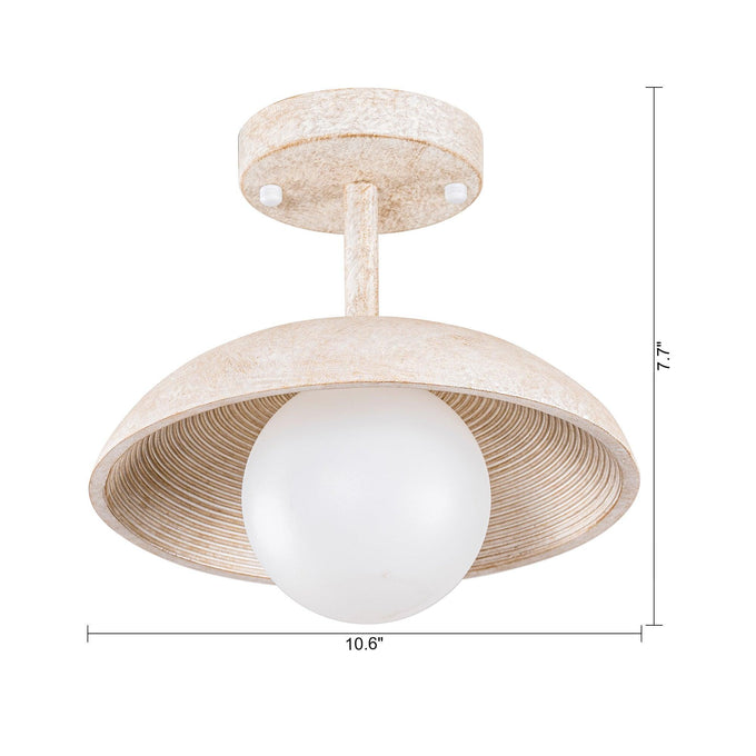 1-Light Iron Farmhouse Flush Mount Ceiling Light