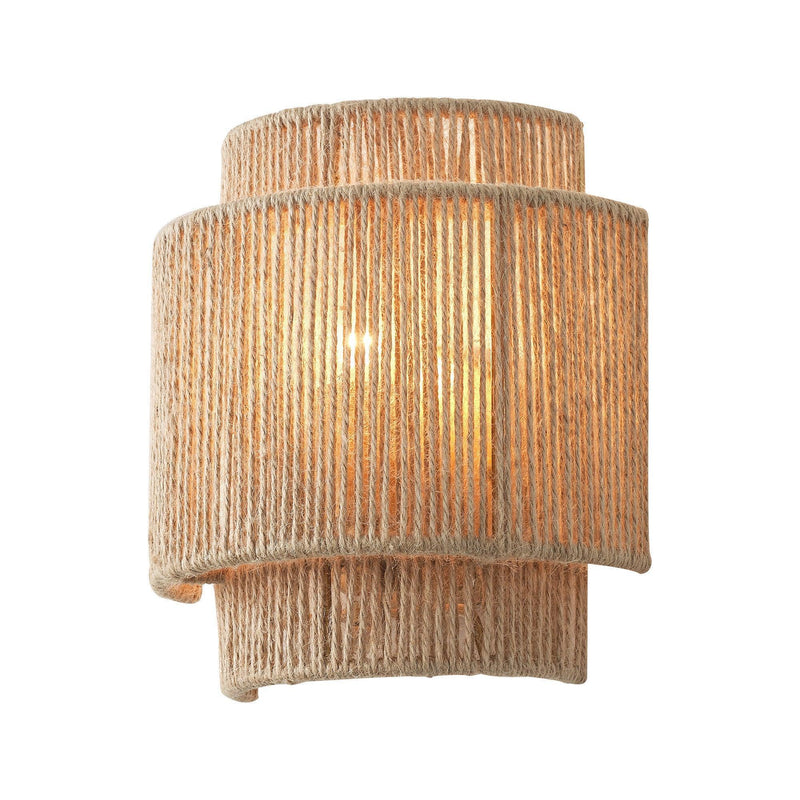 Aplique de pared de ratán estilo granja de 1 luz