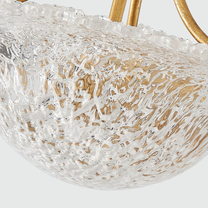 16 Inch Page 3-Light Golden Semi-Flush Mount Ceiling Light