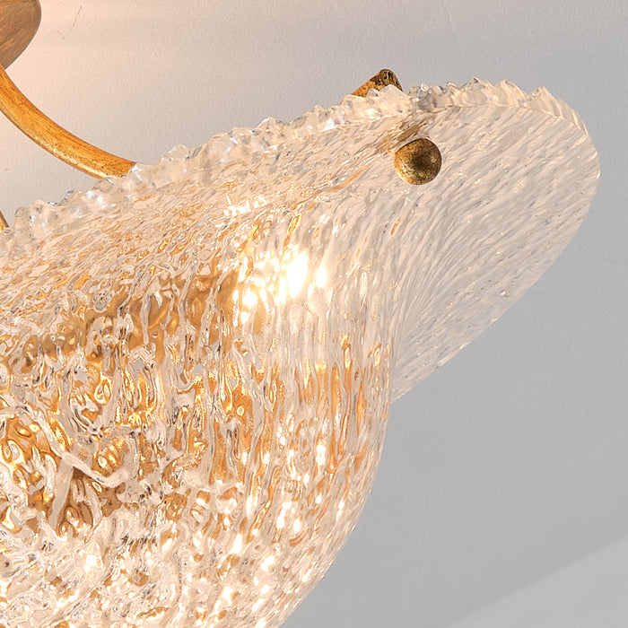 16 Inch Page 3-Light Golden Semi-Flush Mount Ceiling Light