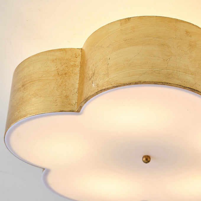 20 Inch Joyce 5-Light Vintage Golden Semi-Flush Mount Ceiling Light