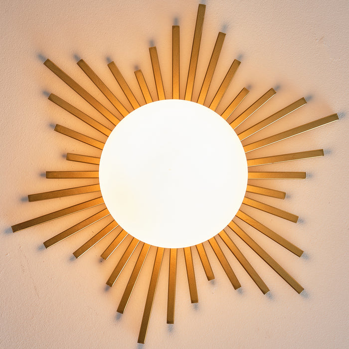 18 Inch Iris 1-Light Golden Semi-Flush Mount Ceiling Light