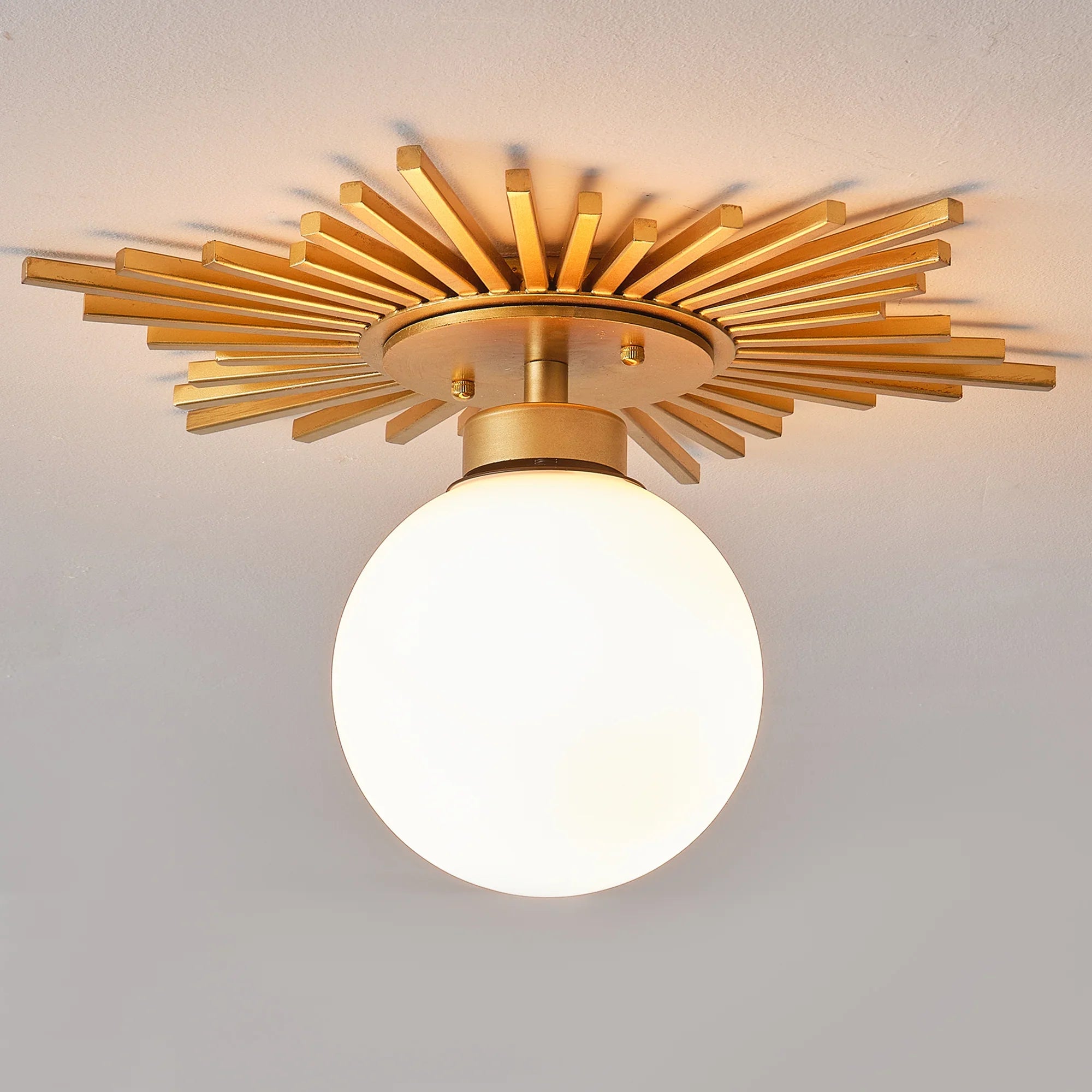 18 Inch Iris 1-Light Golden Semi-Flush Mount Ceiling Light