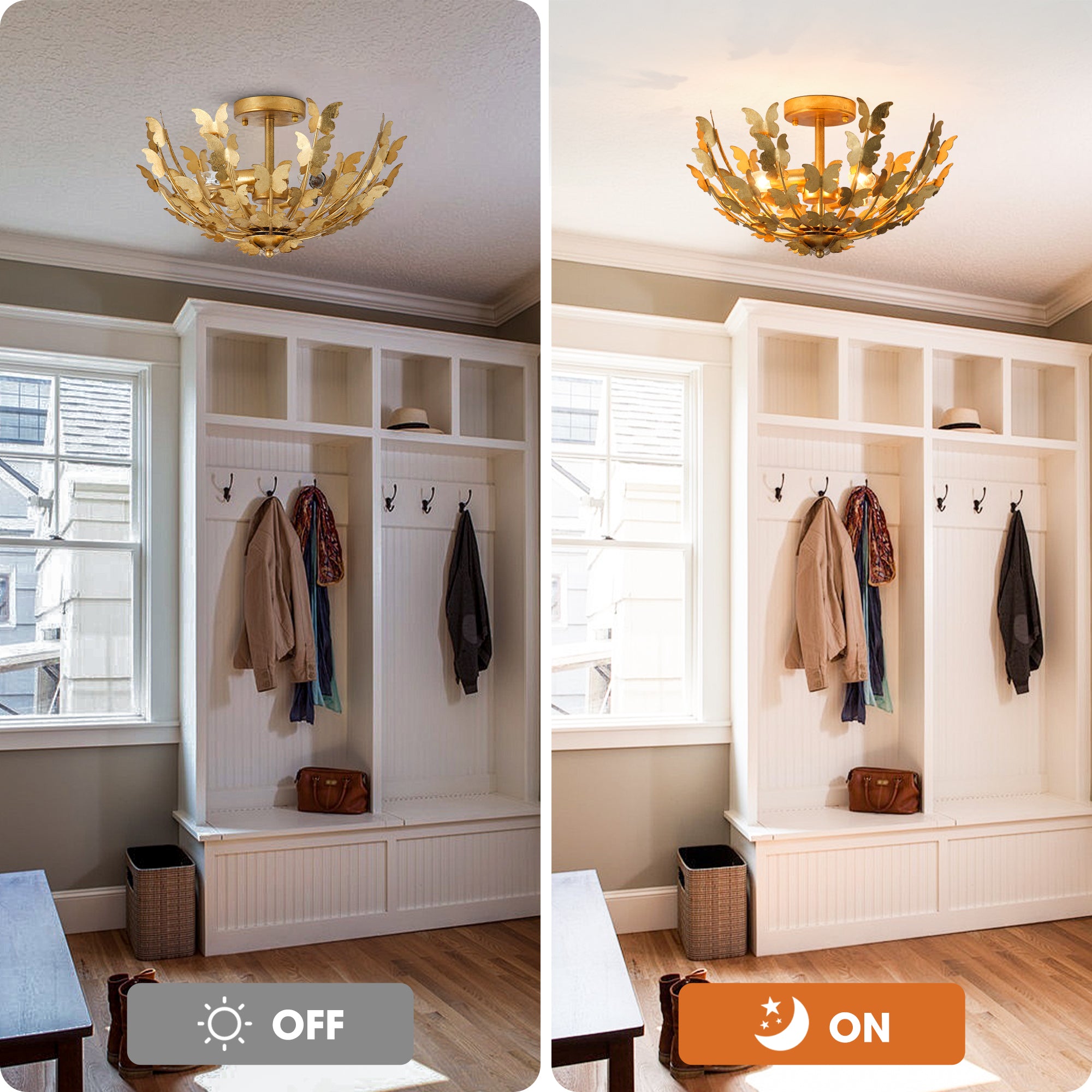 18 Inch Betsy 4-Light Semi-Flush Mount Ceiling Light