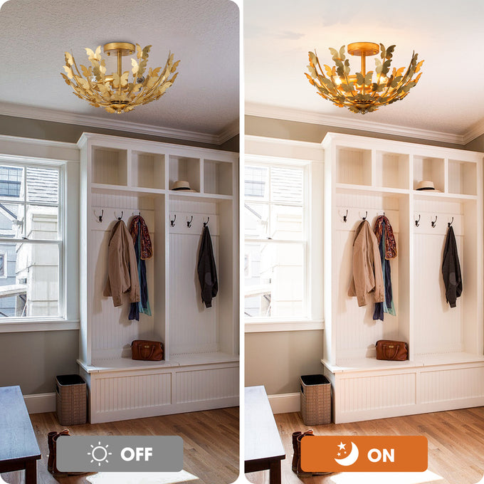 18 Inch Betsy 4-Light Semi-Flush Mount Ceiling Light