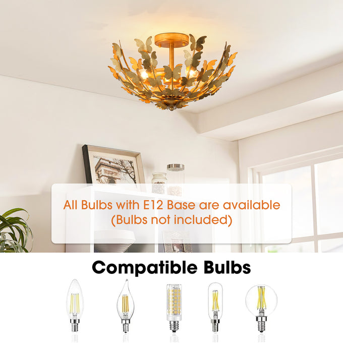 18 Inch Betsy 4-Light Semi-Flush Mount Ceiling Light