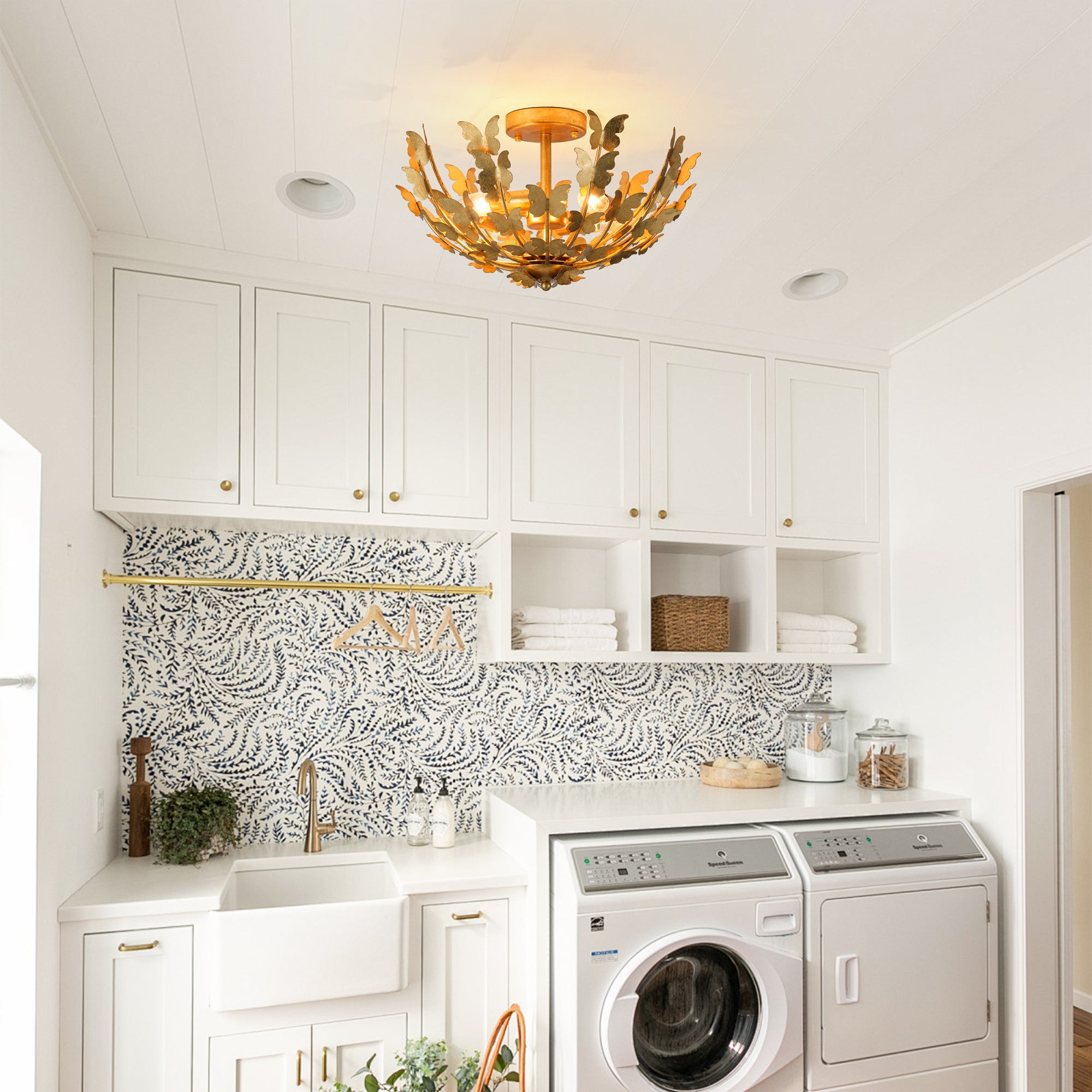 18 Inch Betsy 4-Light Semi-Flush Mount Ceiling Light