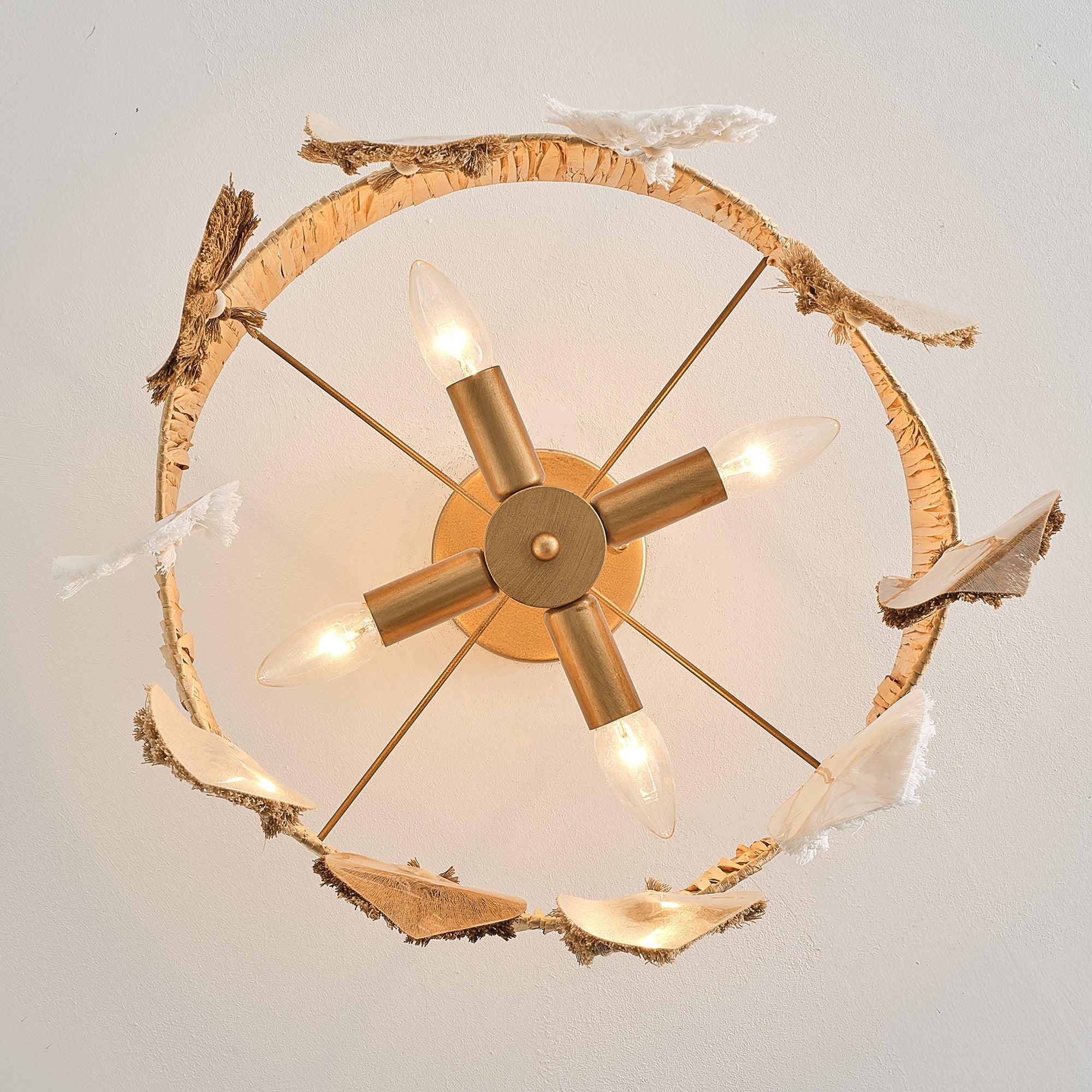 18" Rudolf Golden Bohemian Semi-Flush Mount Ceiling Light