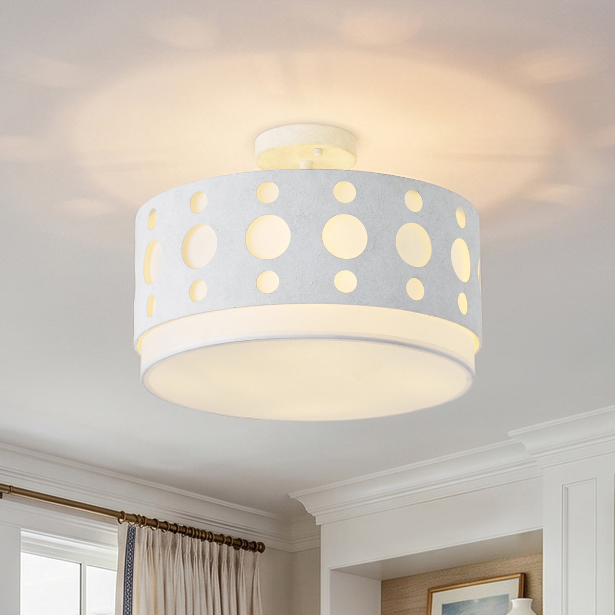 Kerwin 4-Light White Semi-Flush Mount Ceiling Light