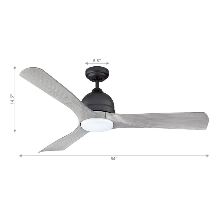 54" Varanasi Industrial Downrod Mount Reversible Ceiling Fan with LED Lighting and Remote Control
