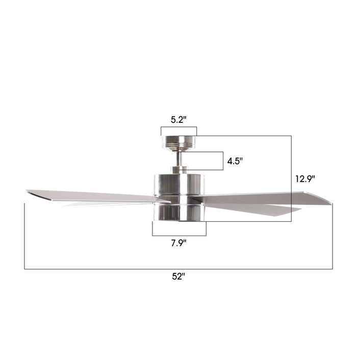Ventilador de techo reversible Bucholz Industrial de 52" con iluminación y control remoto