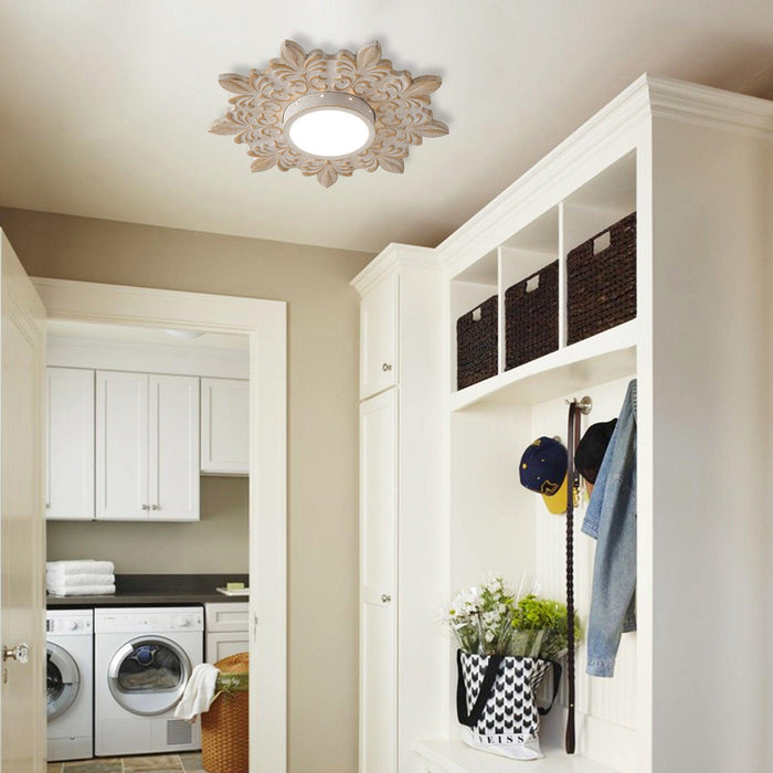 Iluminación LED empotrada Sunburst moderna blanca de 22 pulgadas