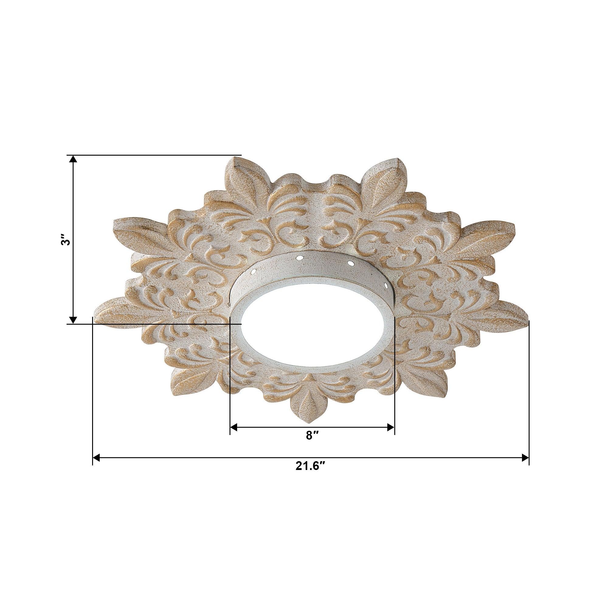 22 Inch White Modern Sunburst Flush Mount LED Lighting