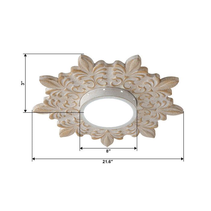 Iluminación LED empotrada Sunburst moderna blanca de 22 pulgadas