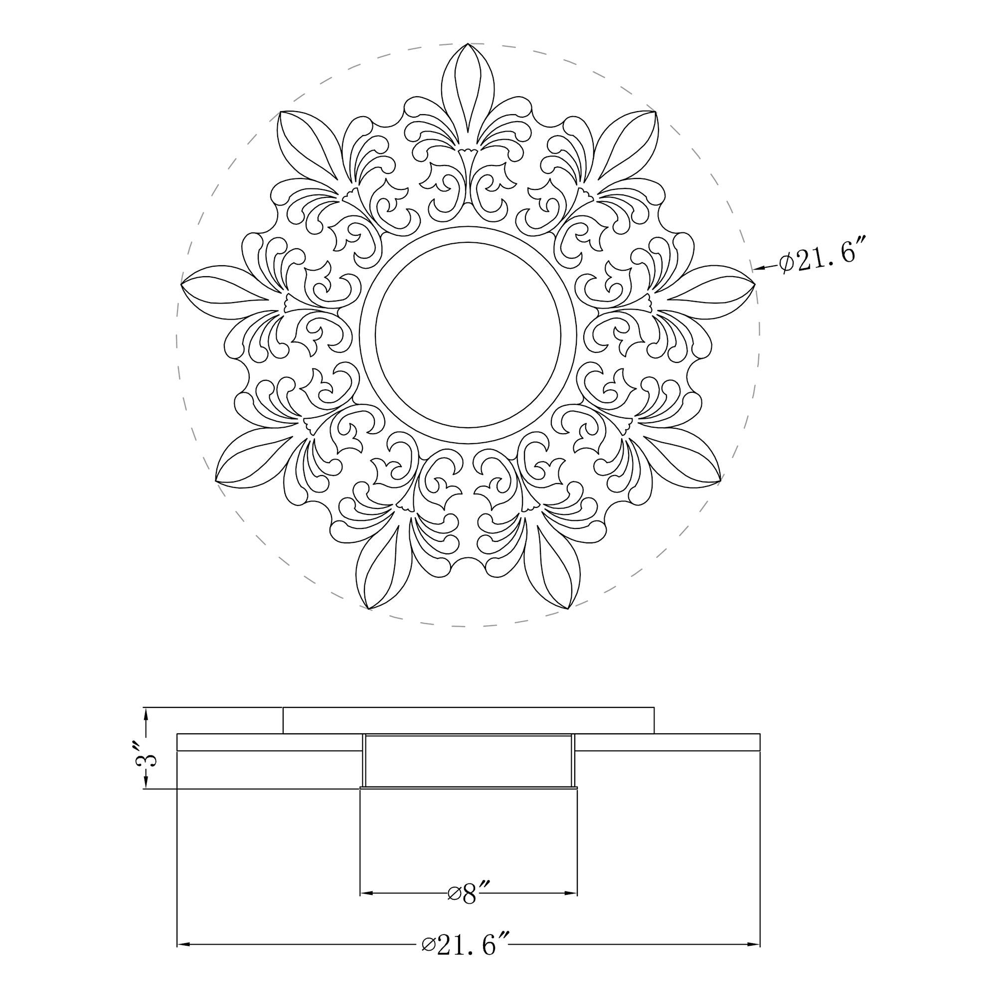 22 Inch White Modern Sunburst Flush Mount LED Lighting