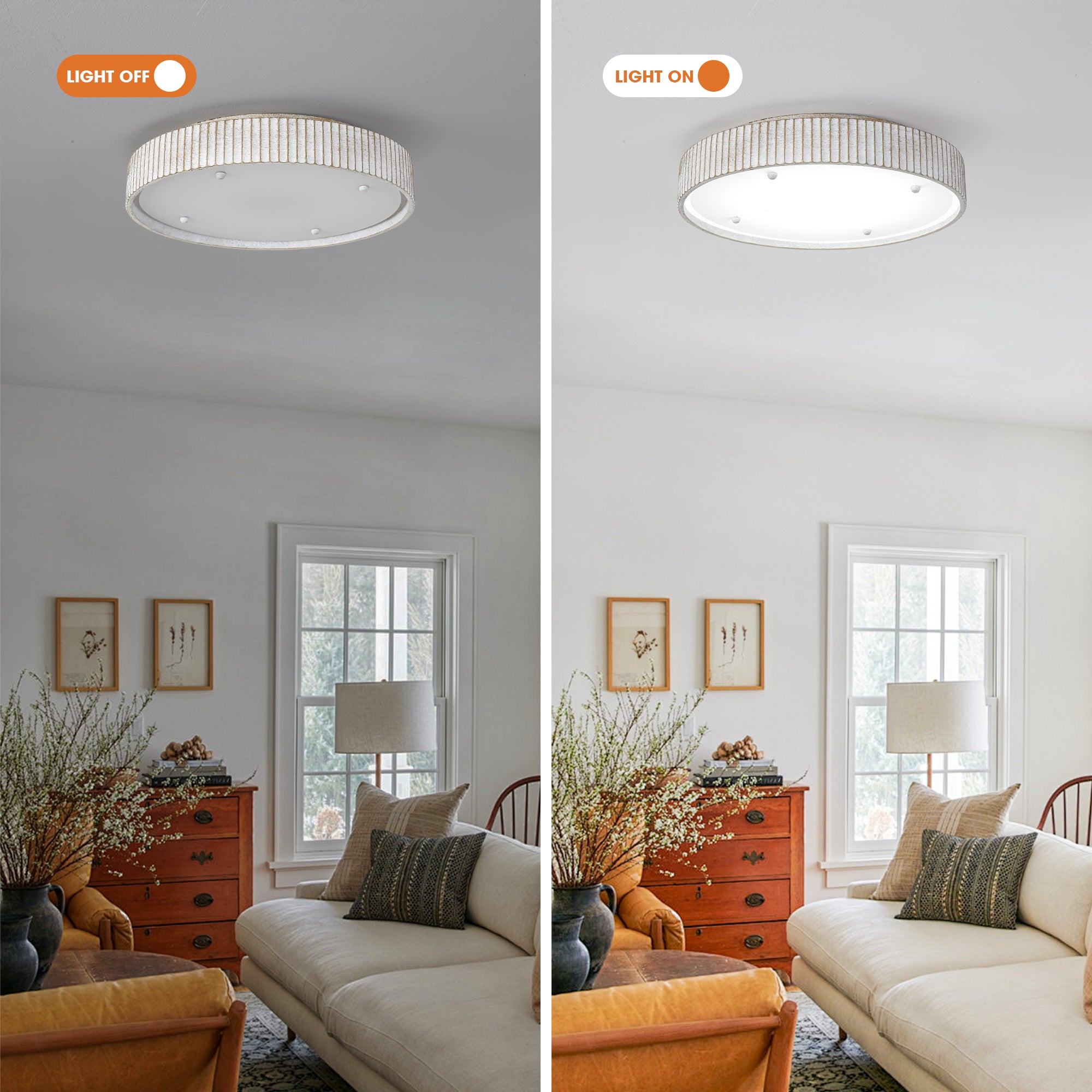 Lámpara LED empotrada moderna blanca de 18 pulgadas