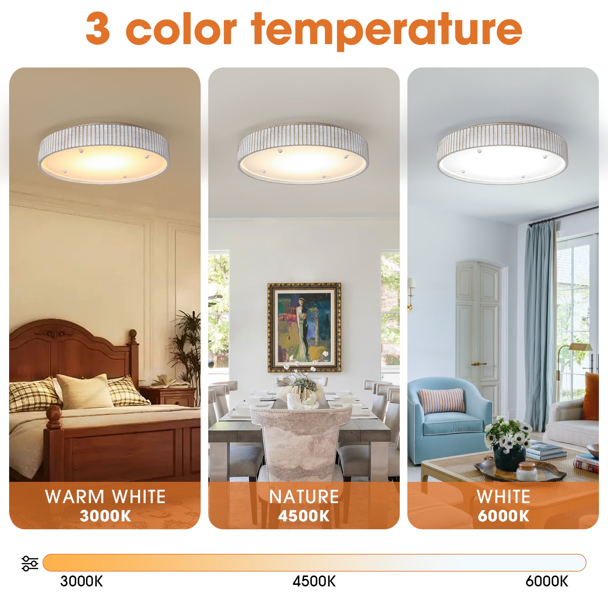 Lámpara LED empotrada moderna blanca de 18 pulgadas