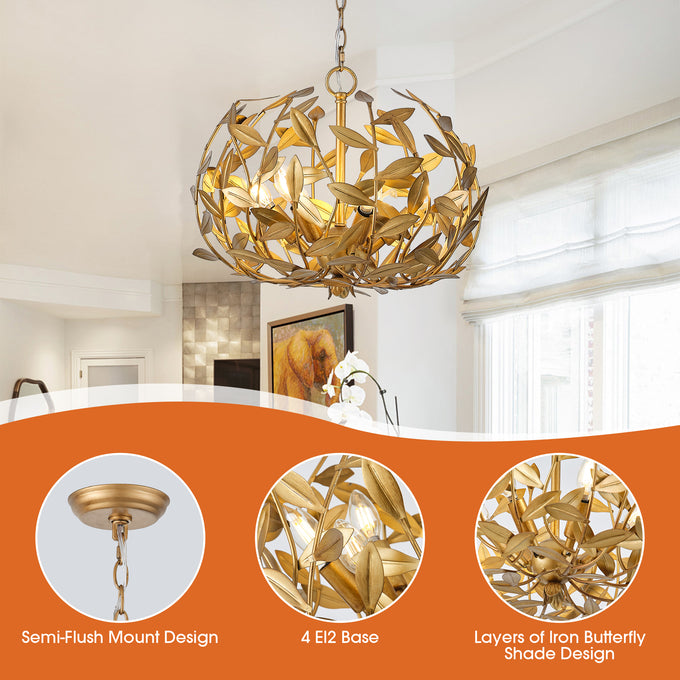 20 Inch Vic 6-Light Golden Chandelier
