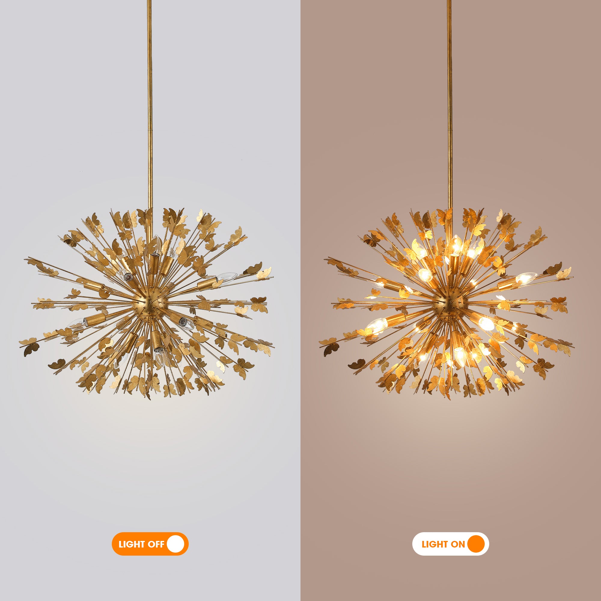 35 Inch Lydia 14-Light Golden Chandelier