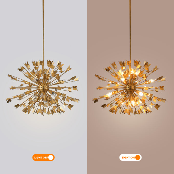 35 Inch Lydia 14-Light Golden Chandelier