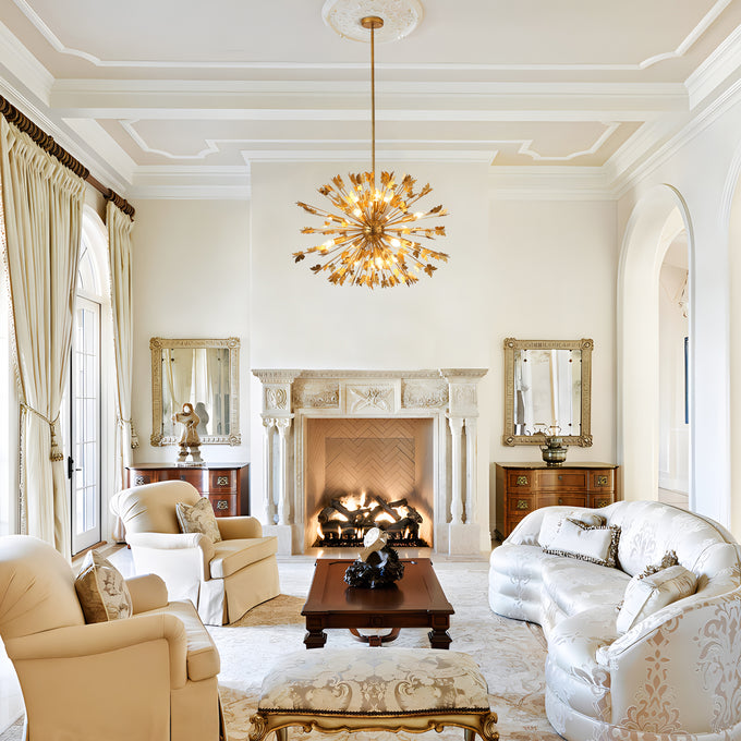 35 Inch Lydia 14-Light Golden Chandelier