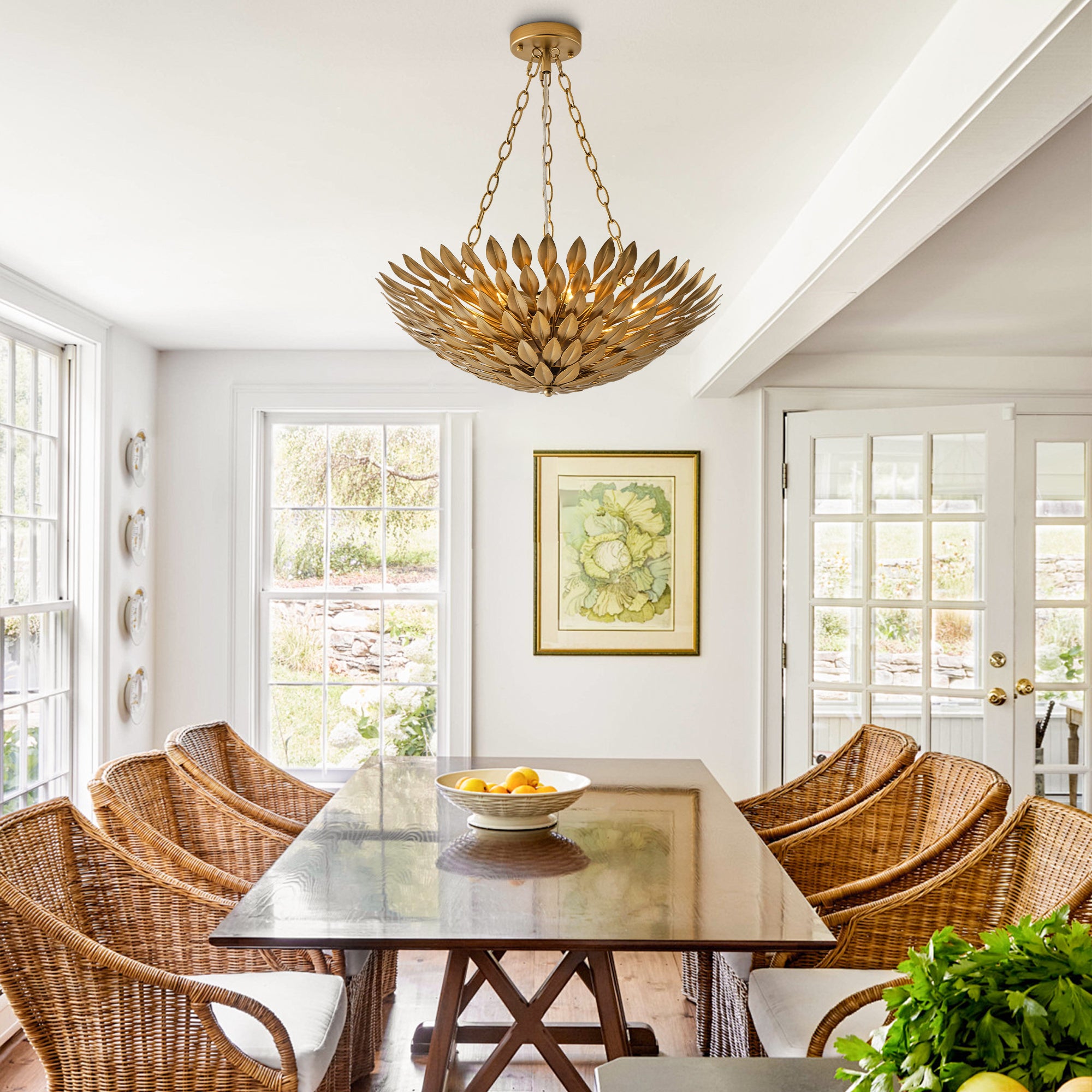 22 Inch Verna Farmhouse 6-Light Golden Chandelier