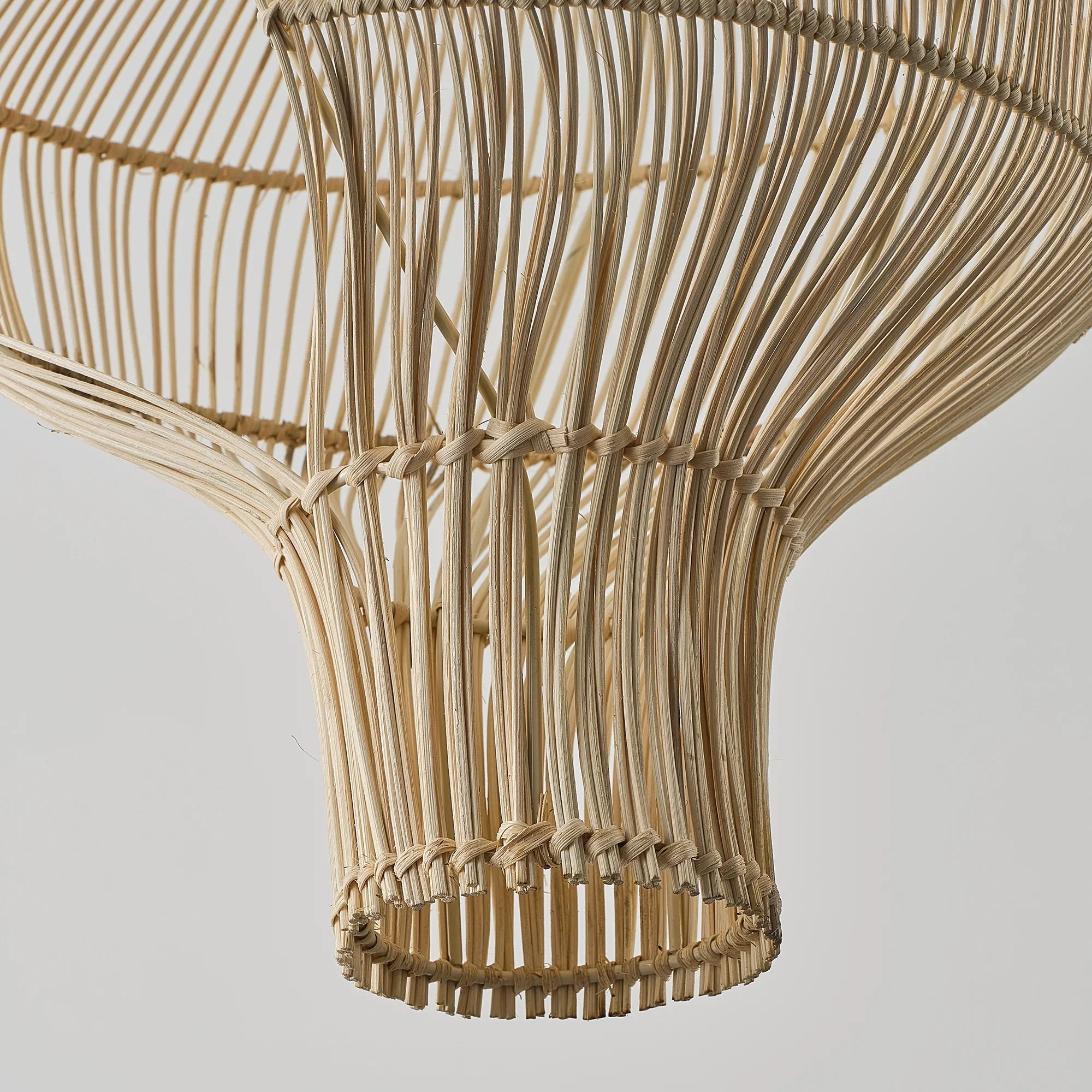 16" Sidney Bohemian Handwoven Rattan Island Pendant Light