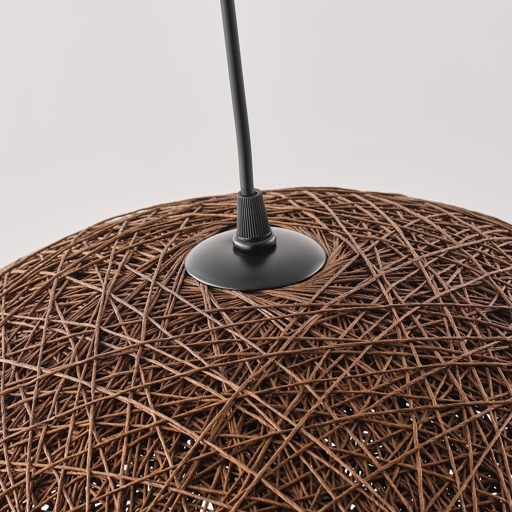 20" Sandy Bohemian Handwoven Rattan Island Pendant Light
