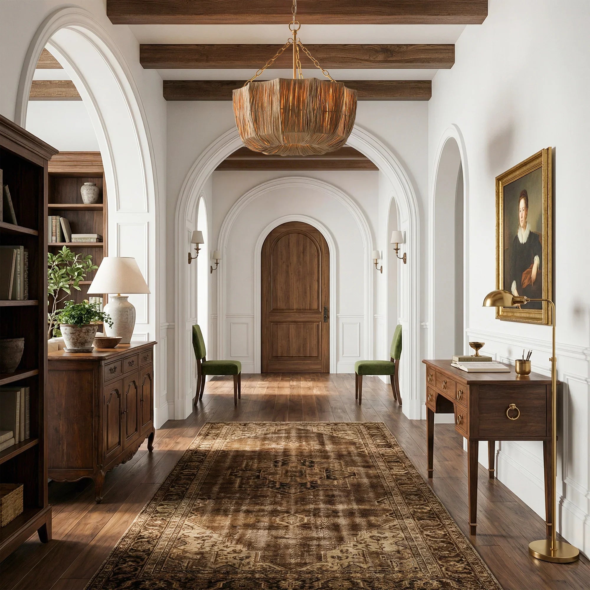 20" Primo Raffia Shade Island Pendant Light