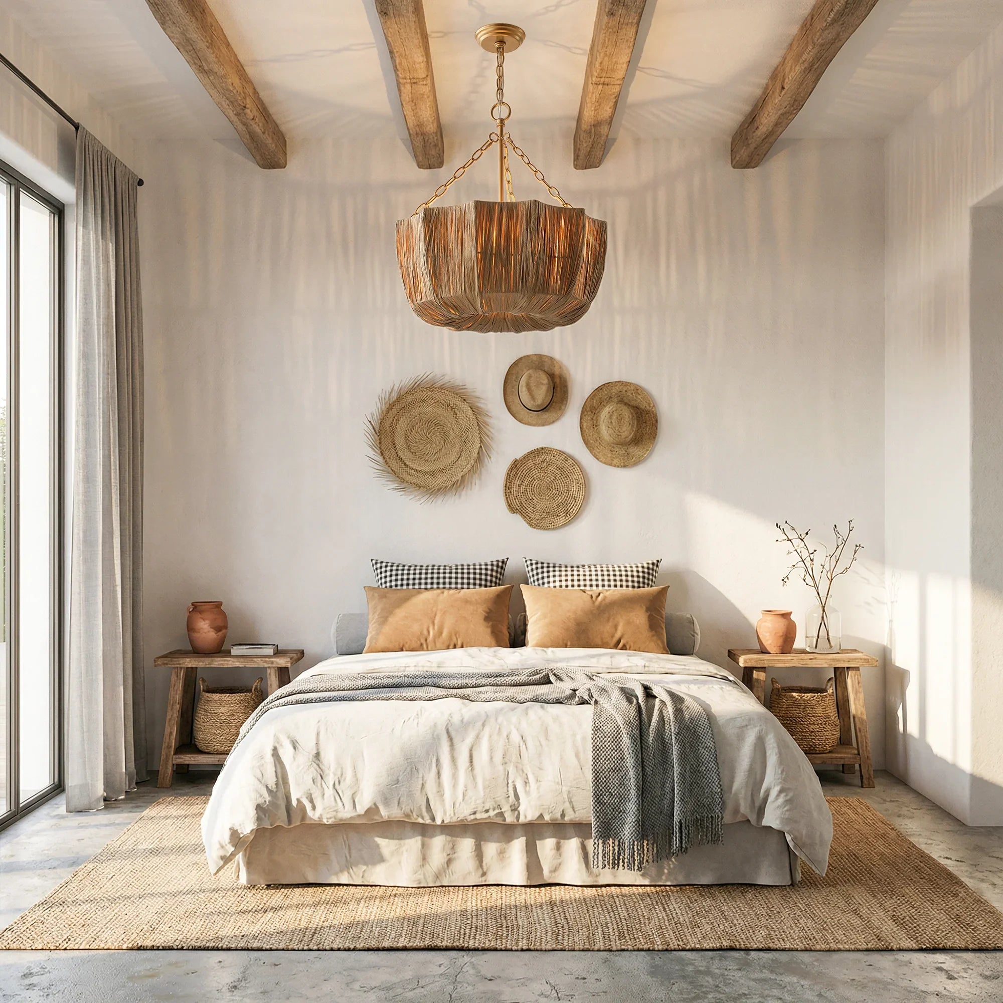 20" Primo Raffia Shade Island Pendant Light