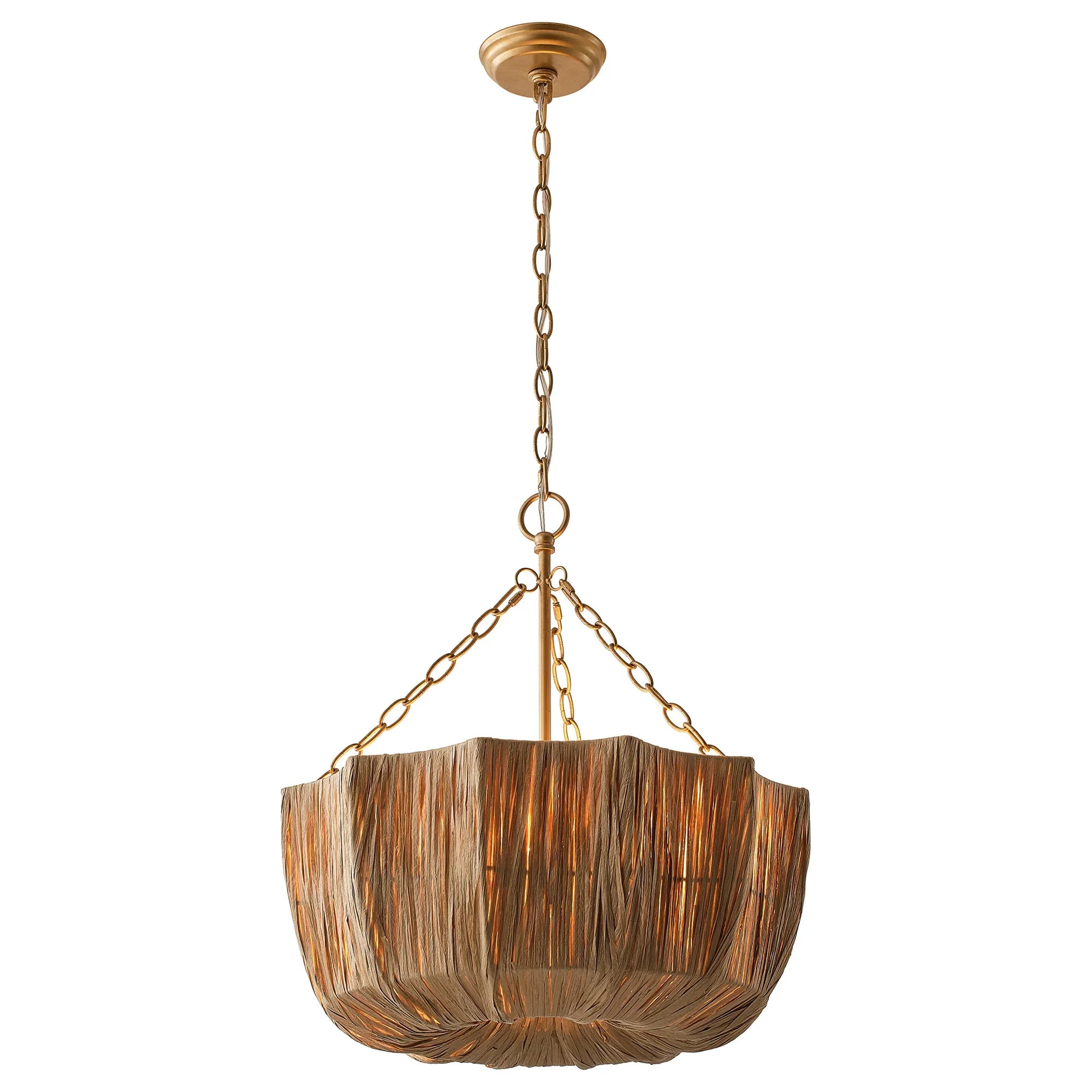 20" Primo Raffia Shade Island Pendant Light