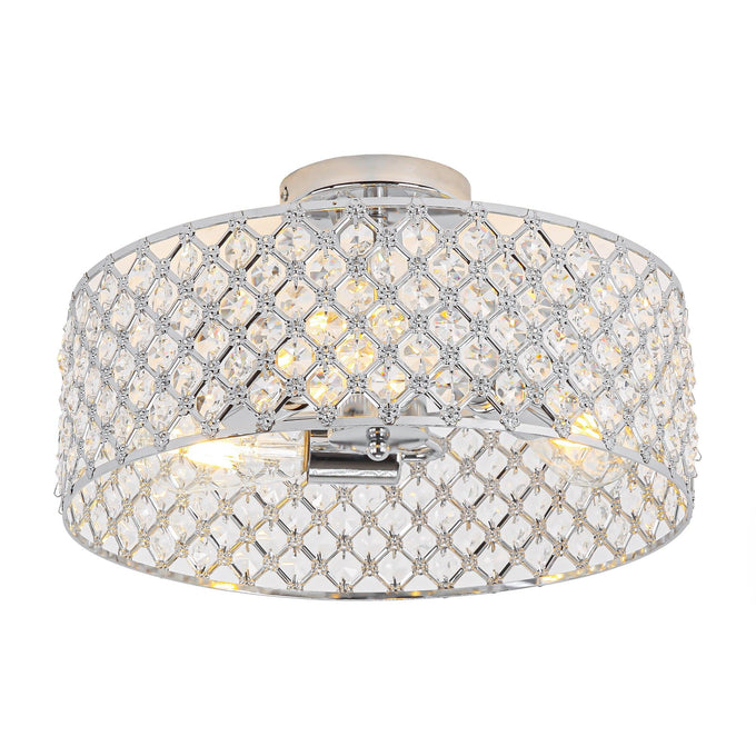 15 Inch 3-Light Modern Chrome Semi-Flush Mount Ceiling Lighting