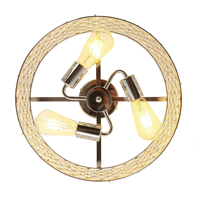 15 Inch 3-Light Modern Chrome Semi-Flush Mount Ceiling Lighting