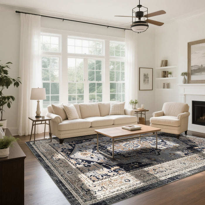 7ft x 5ft Vintage Indoor Non-Slip Washable Large  Area Rugs for Bedroom Living Room
