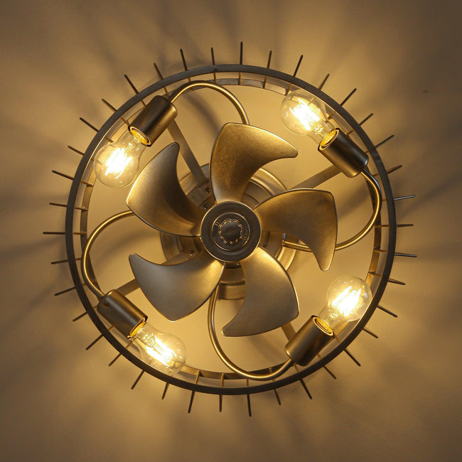 Ventilador de techo empotrado plateado de 20 pulgadas con aplicación de luz y control remoto