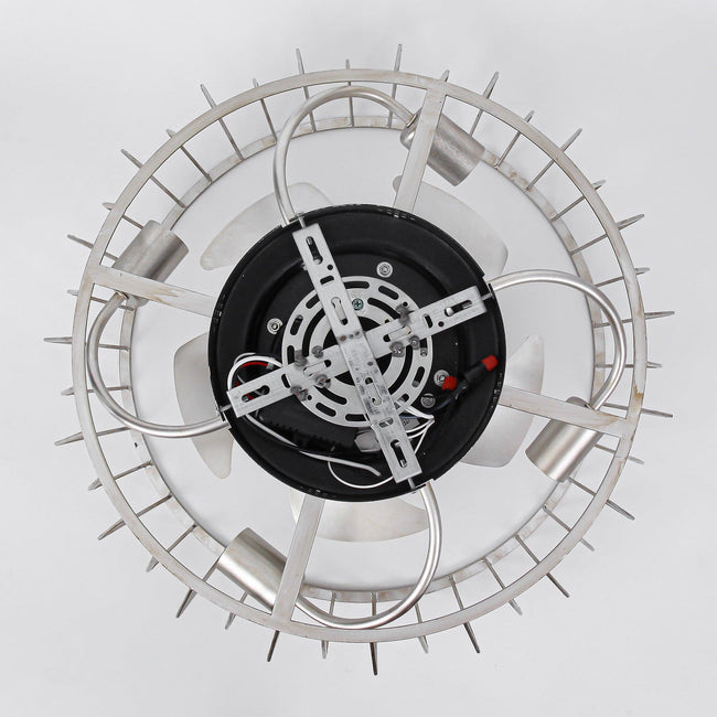 Ventilador de techo empotrado plateado de 20 pulgadas con aplicación de luz y control remoto