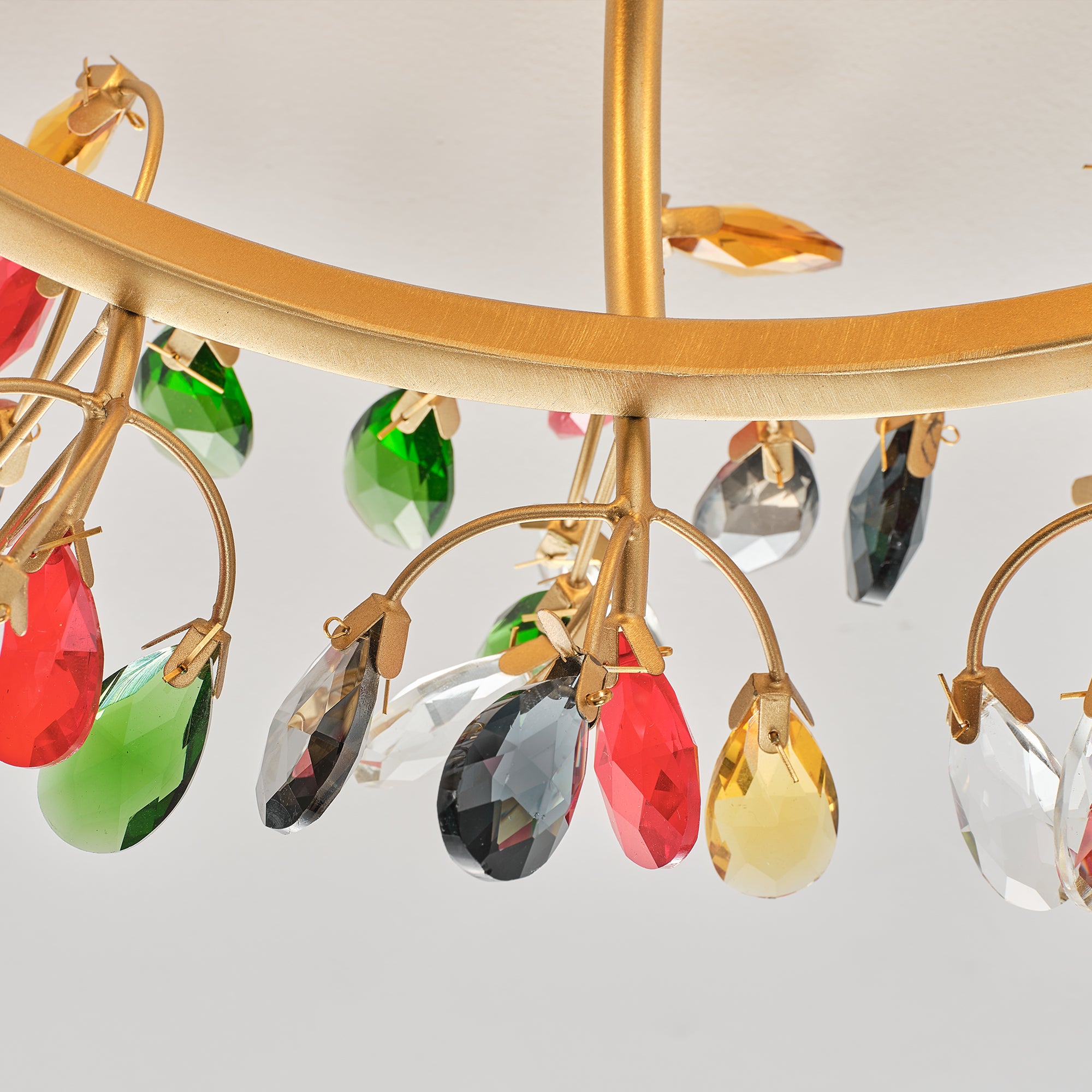 23" Clara Golden Crystal Flush Mount Ceiling Fan with Light and Remote