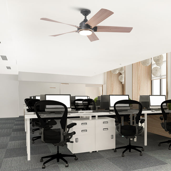 52 Inch Vita Modern Downrod Mount LED Ceiling Fan with Remote Control