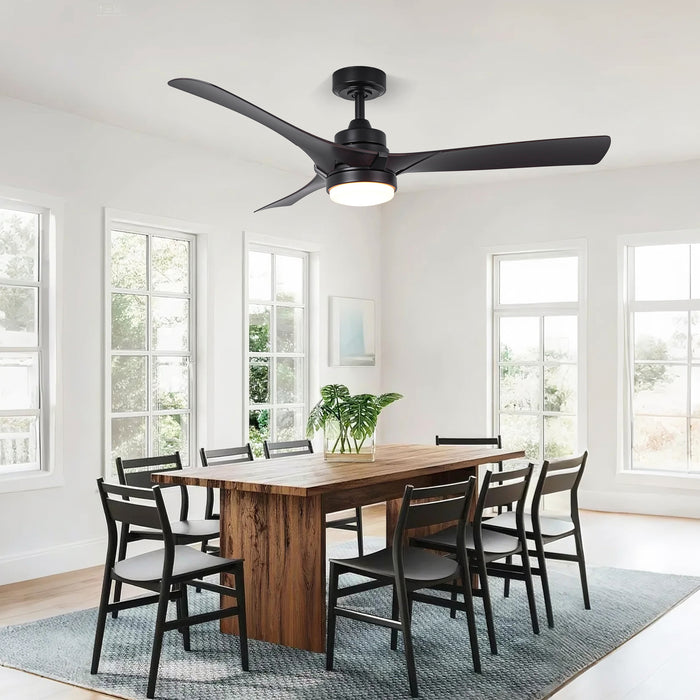 52 Inch Ivy Industrial Downrod Mount LED Ceiling Fan with Remote Control
