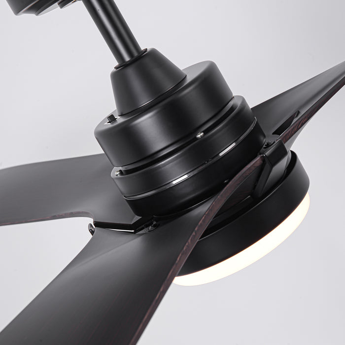 52 Inch Ivy Industrial Downrod Mount LED Ceiling Fan with Remote Control