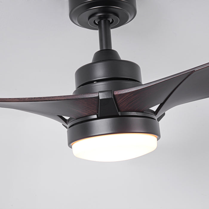 52 Inch Ivy Industrial Downrod Mount LED Ceiling Fan with Remote Control