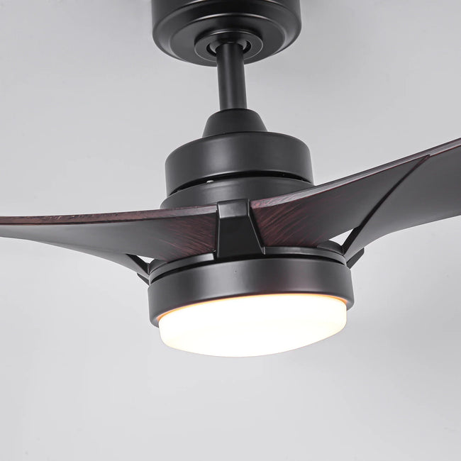 52 Inch Ivy Industrial Downrod Mount LED Ceiling Fan with Remote Control