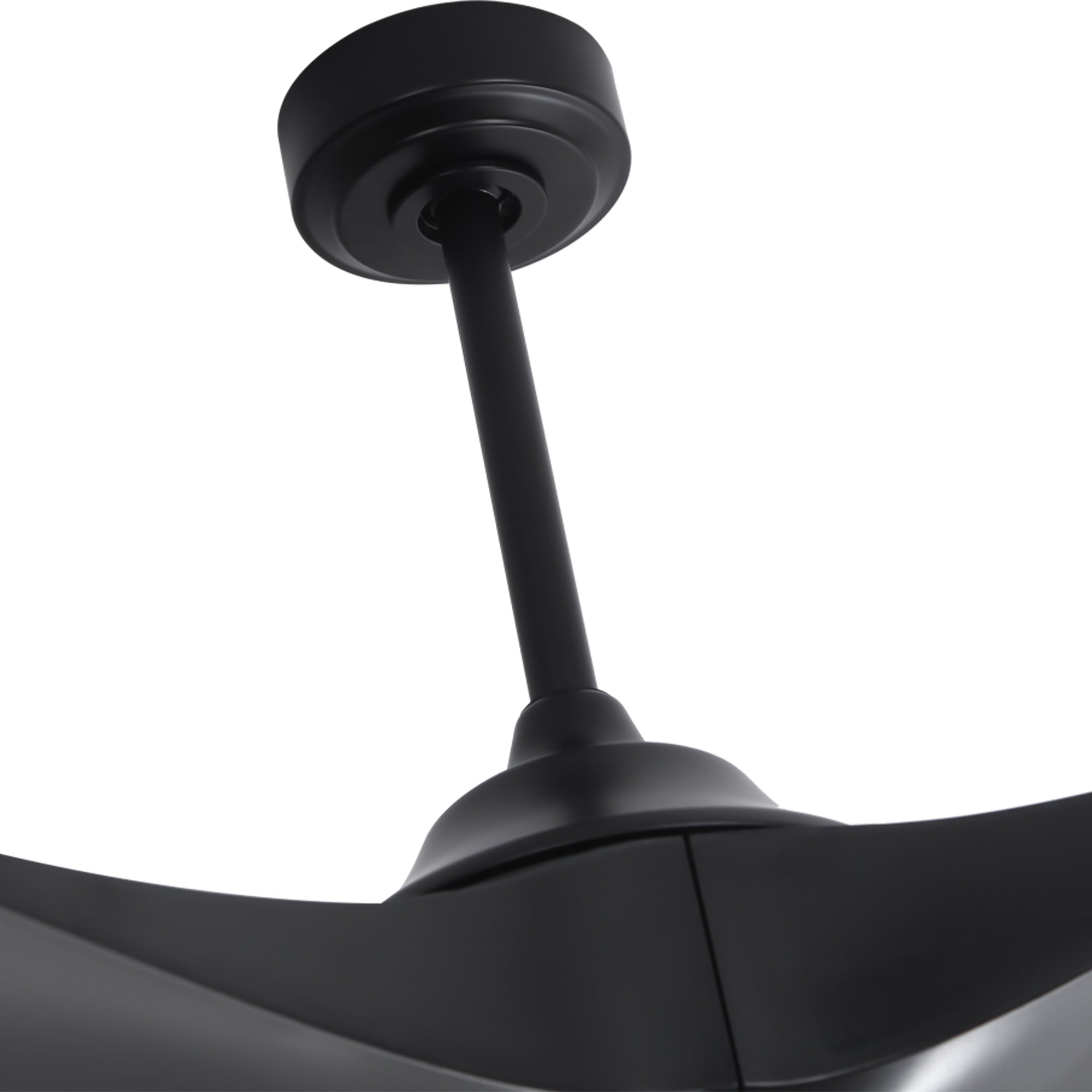 100 Inch Simon Black IP44 Outdoor Downrod Mount Ceiling Fan with Remote Control