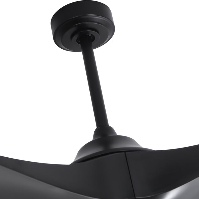 100 Inch Simon Black IP44 Outdoor Downrod Mount Ceiling Fan with Remote Control