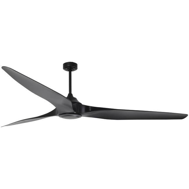 100 Inch Simon Black IP44 Outdoor Downrod Mount Ceiling Fan with Remote Control