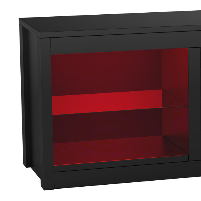 Moderno mueble para TV LED de 66" con chimenea eléctrica de 23" para sala de estar