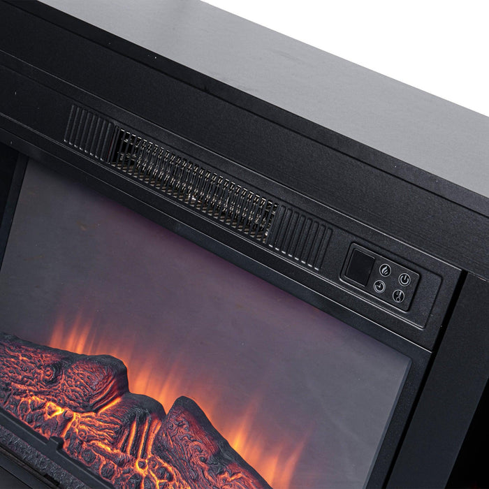 Moderno mueble para TV LED de 66" con chimenea eléctrica de 23" para sala de estar